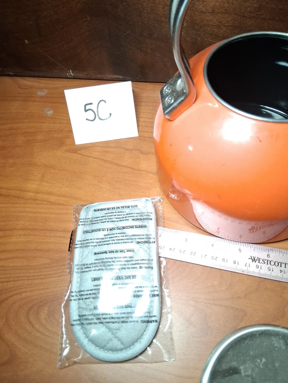 kate spade Orange Enamel Whistling Tea Kettle with Stainless Accents